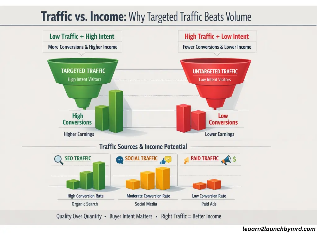 Traffic vs income in affiliate marketing