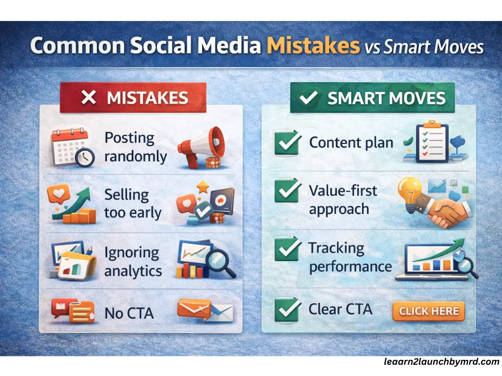 how can social media help grow an online business - mistakes