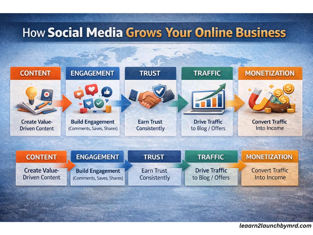 how to use social media to grow your online business - featured image