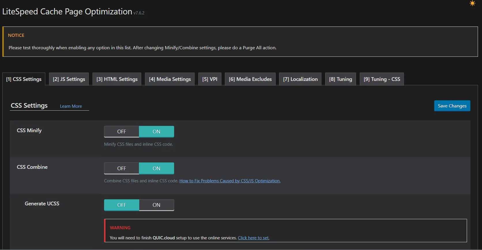 litespeed cache optimization