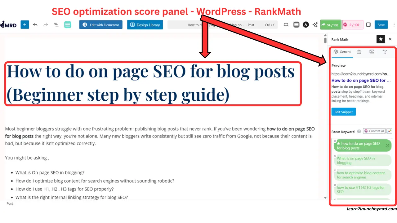 SEO optimization with RankMath in WordPress