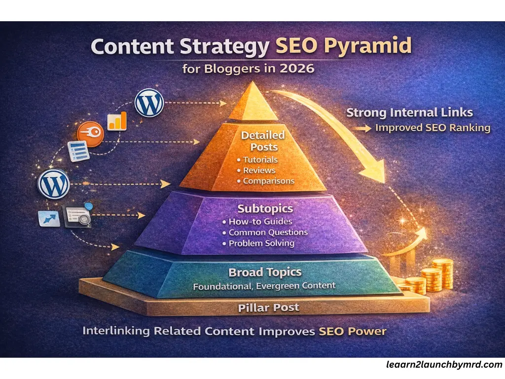 content strategy for beginner bloggers - SEO pyramid