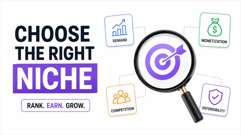 Minimal featured image illustrating - how to test if a blog niche is profitable