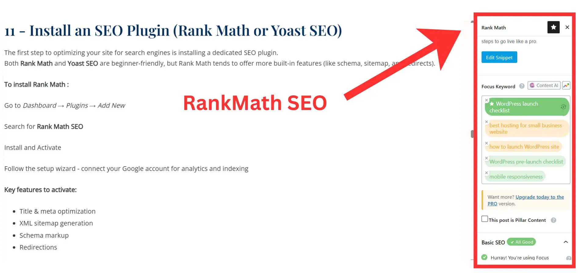 RankMath SEO plugin