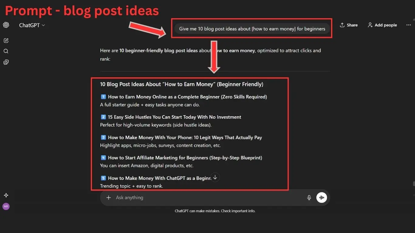 ChatGPT for content creation
