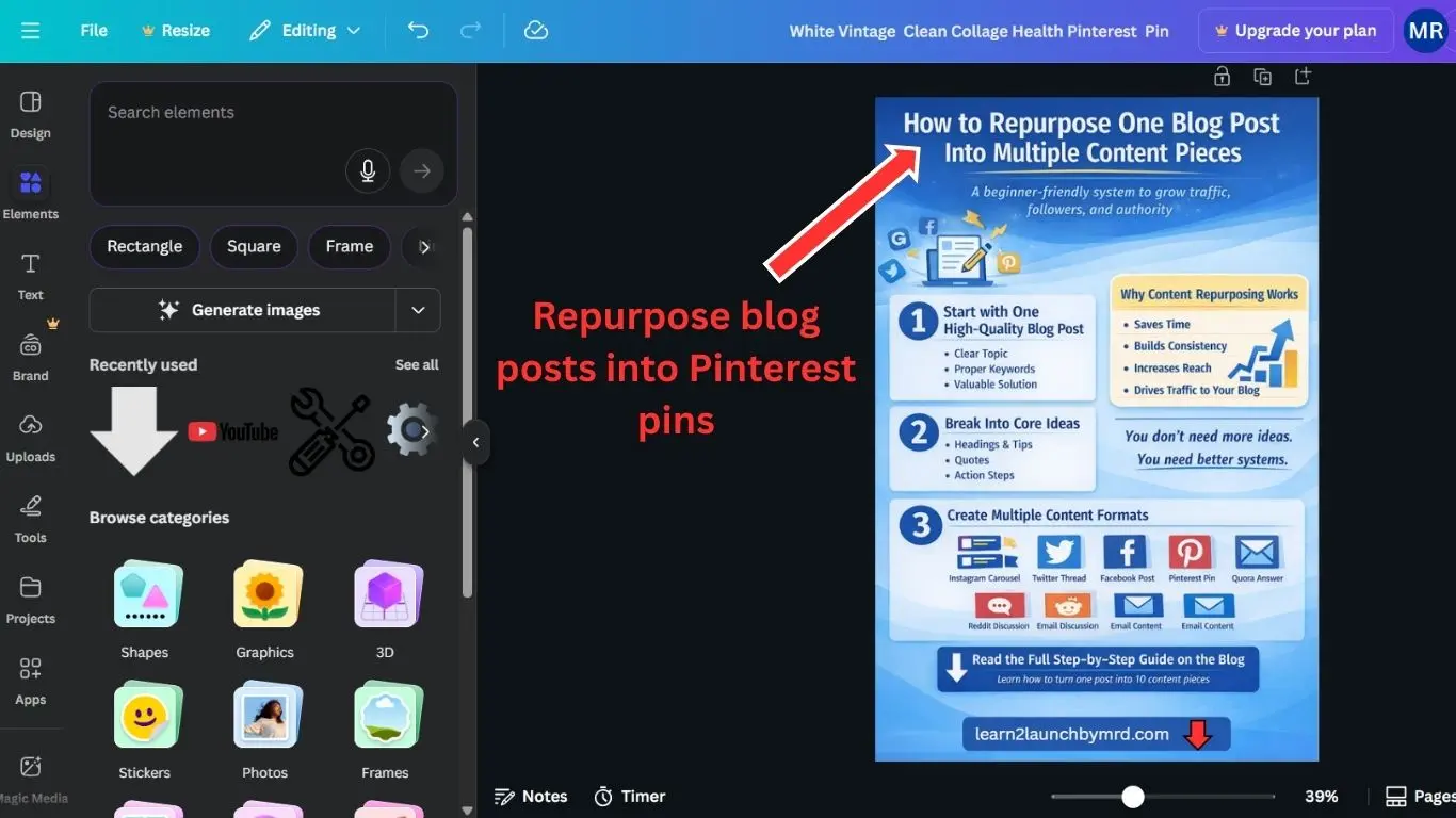 content marketing strategy - adapt content for each platform - Pinterest