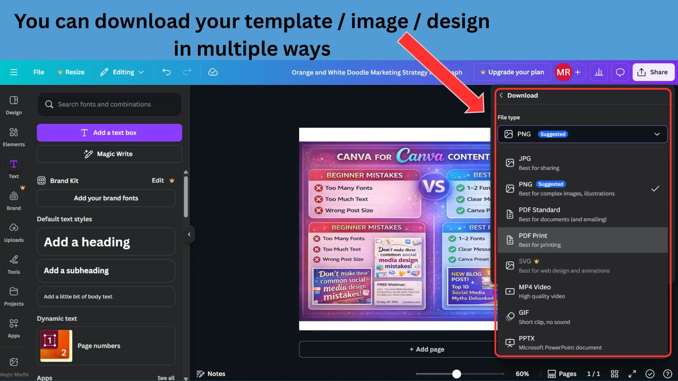how to design social media posts step by step