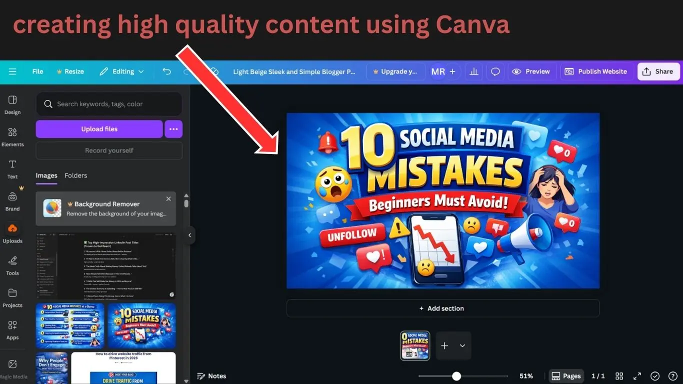 how to improve social media engagement - use Canva for the social media content creation