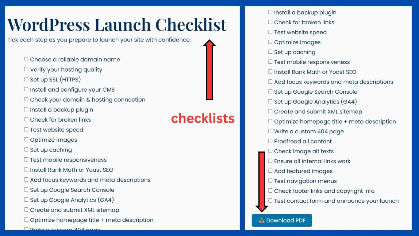 lead magnet ideas for social media marketing - Checklists