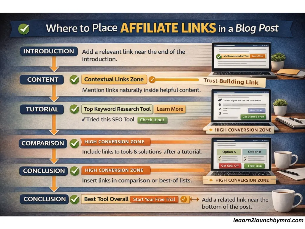 best places to add affiliate links in blog posts