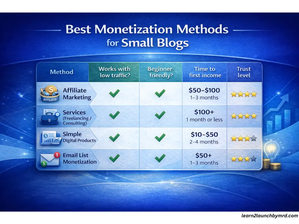 how to monetize a blog with low traffic