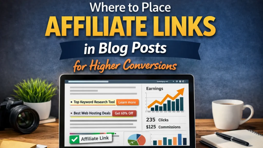 where to place affiliate links in blog posts - featured image