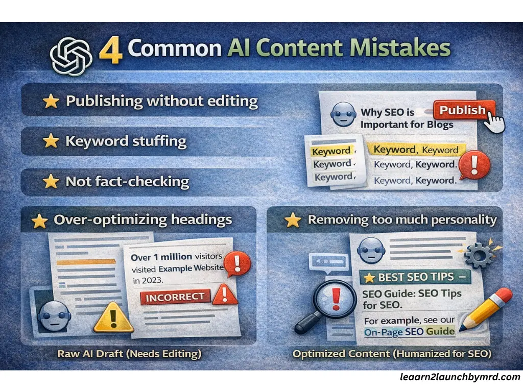 How to optimize AI written content for SEO - Mistakes