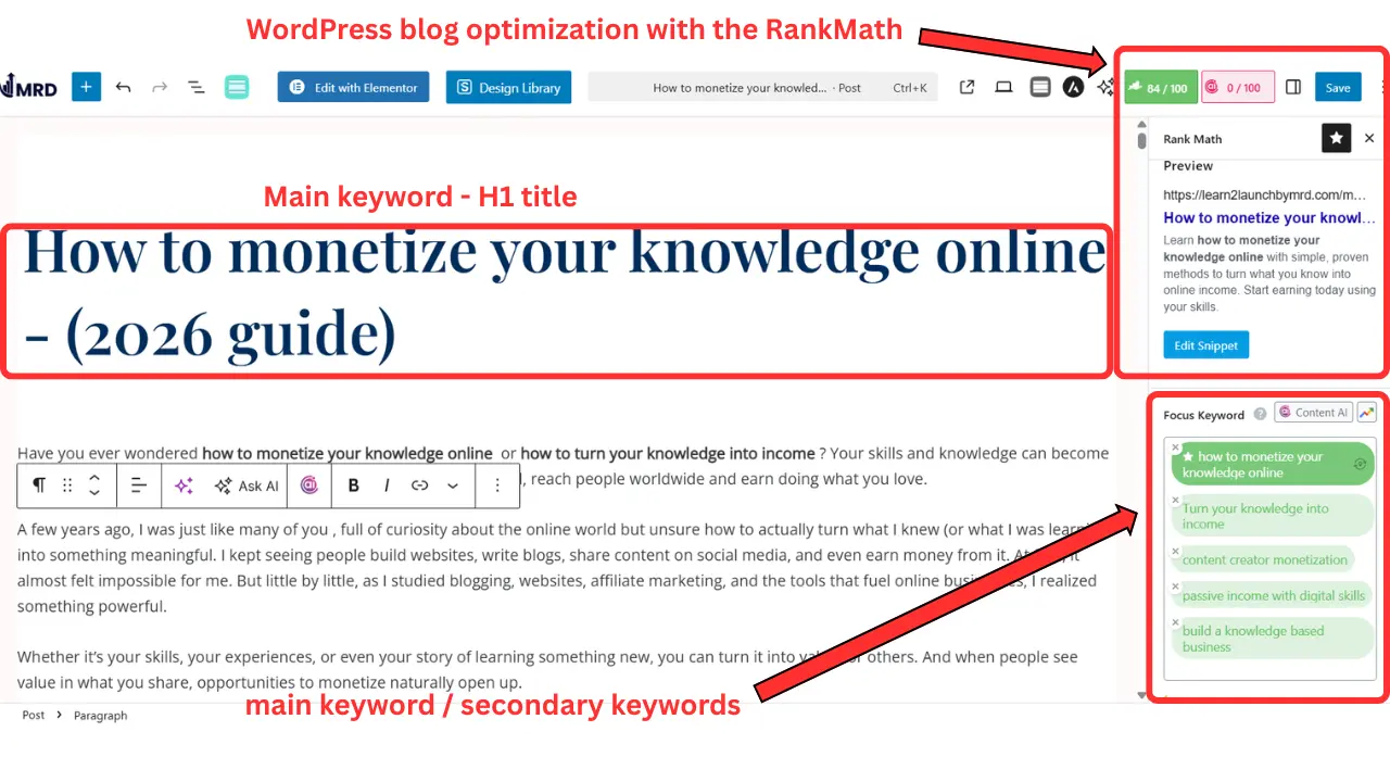 How to use H1 , H2 , H3 tags for SEO in WordPress with the RankMath
