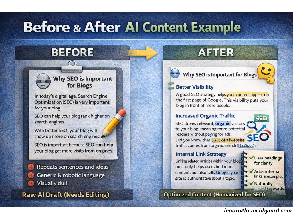 Humanize AI generated content for SEO