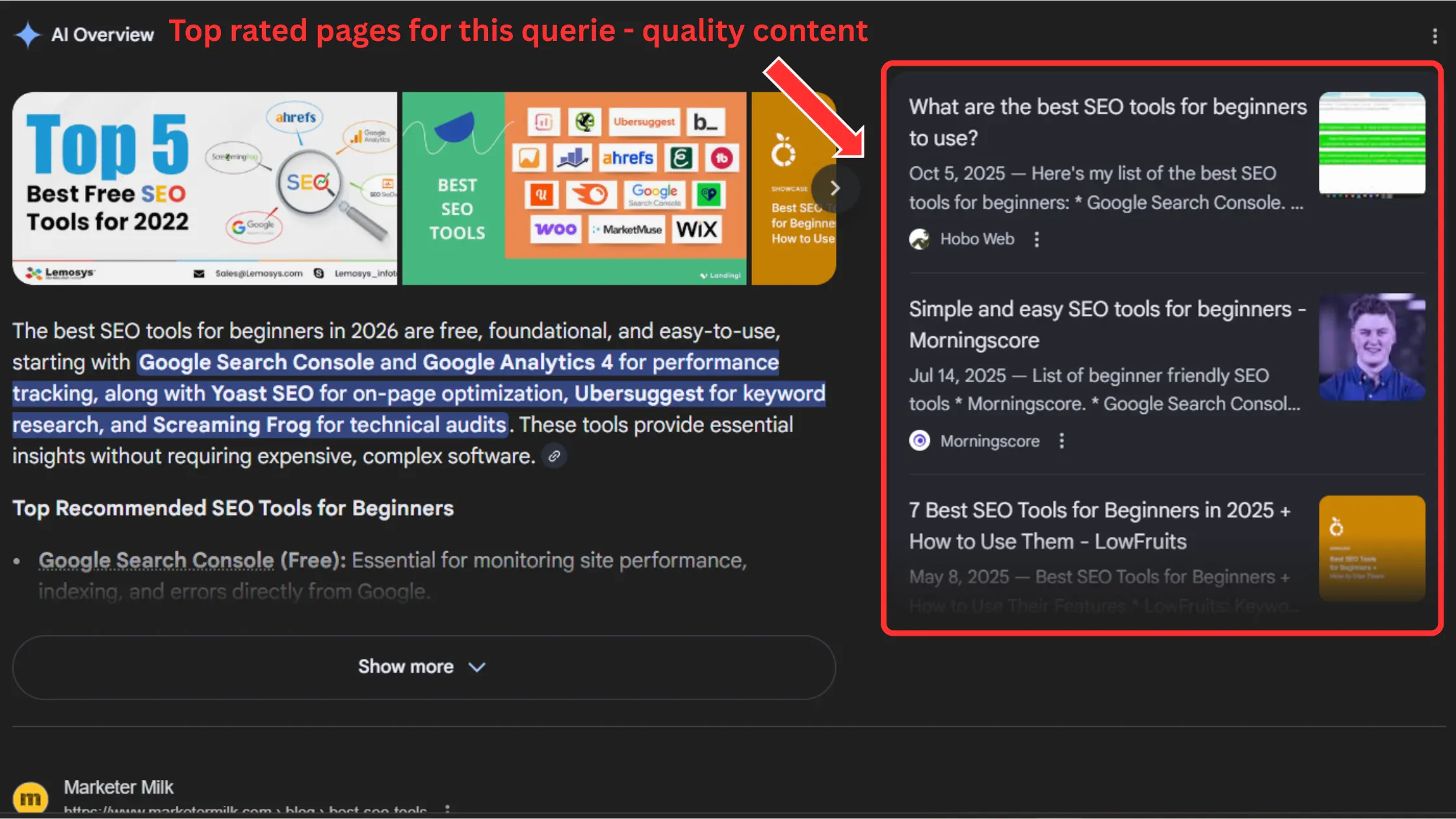 how to create quality content as a beginner - top rated in Google