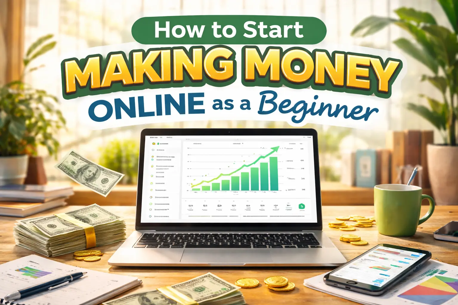 How to start making money online as a beginner - featured image