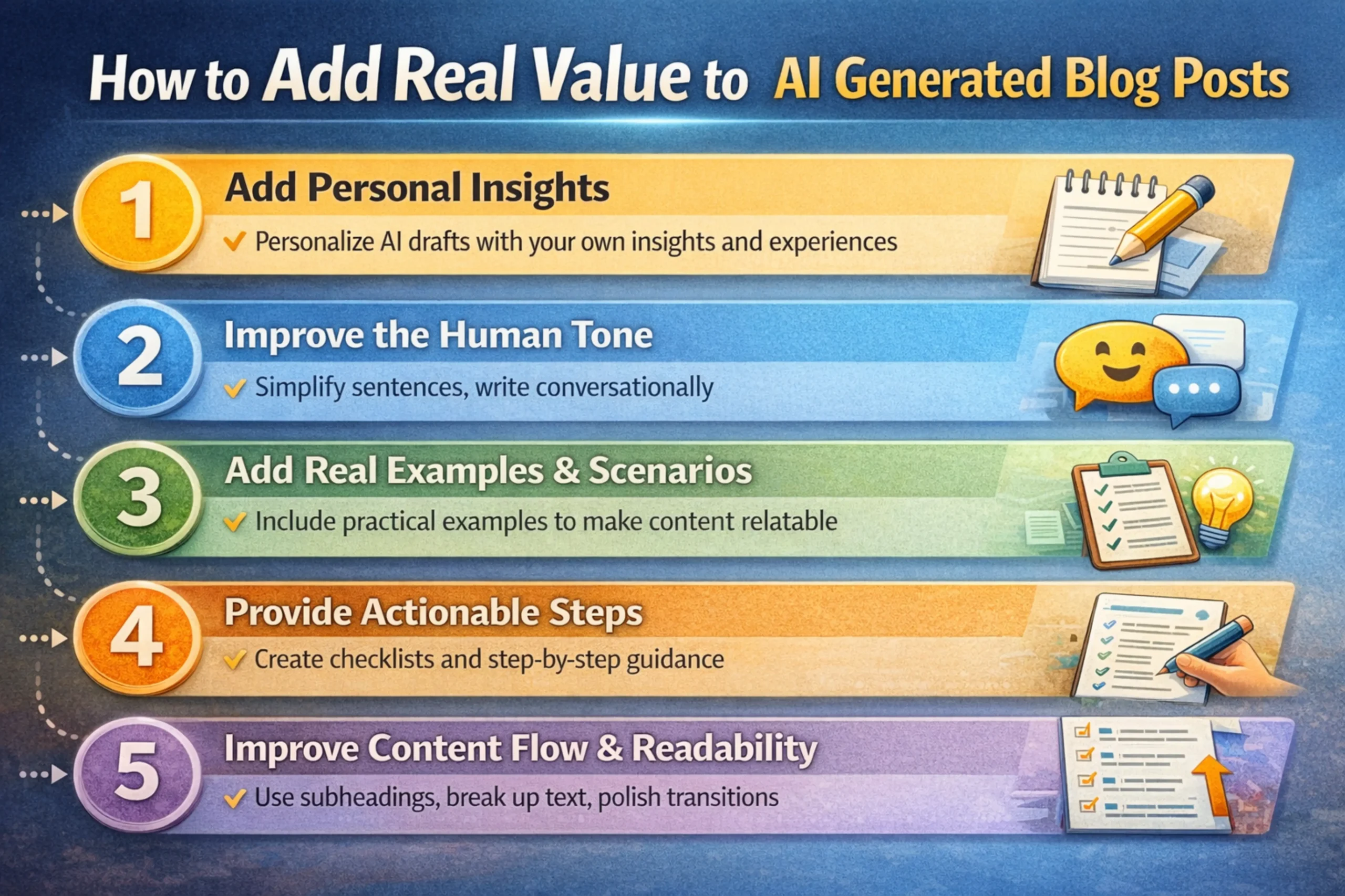 how to add value to AI generated blog posts