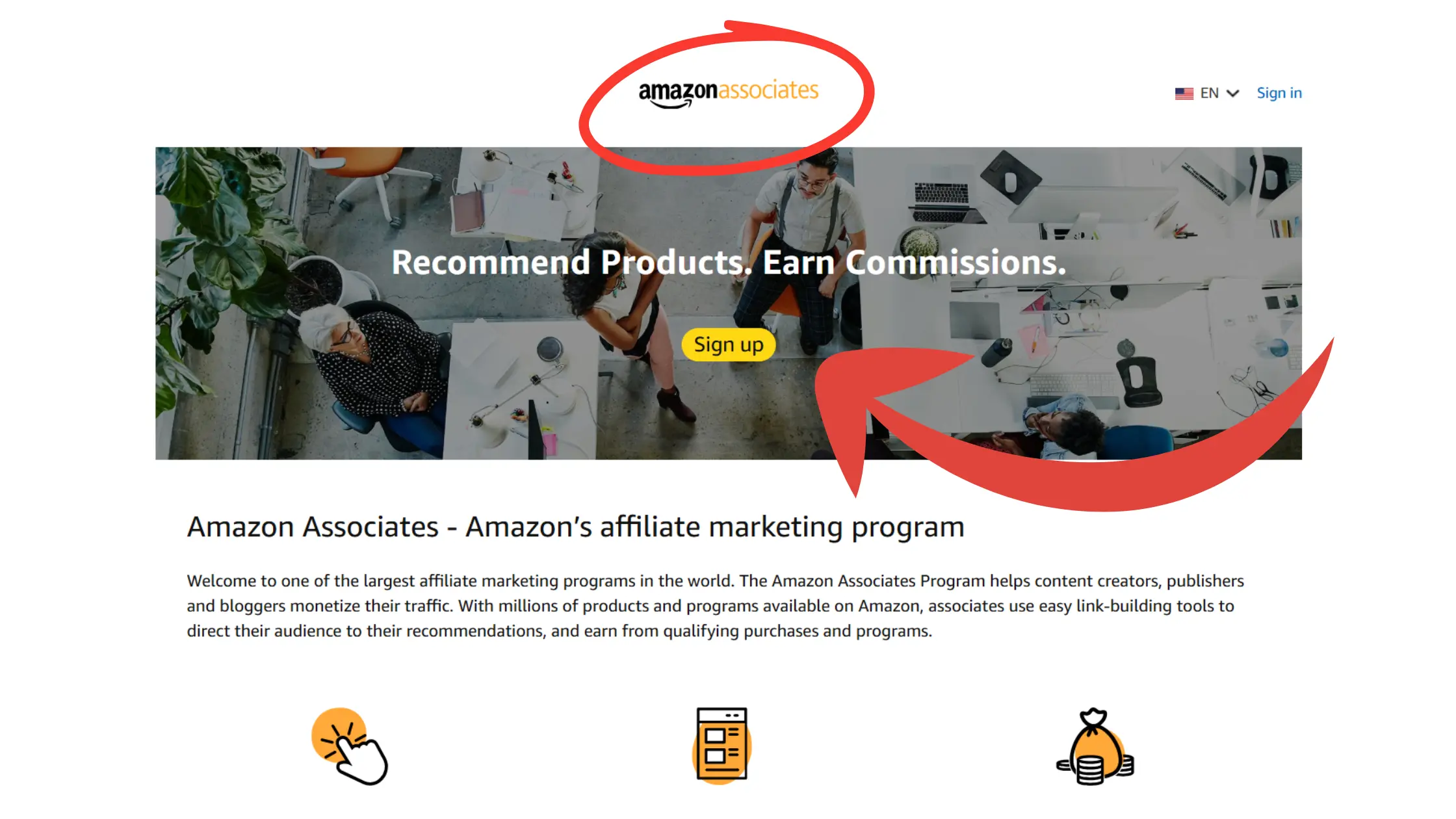 Best affiliate program - Amazon associates