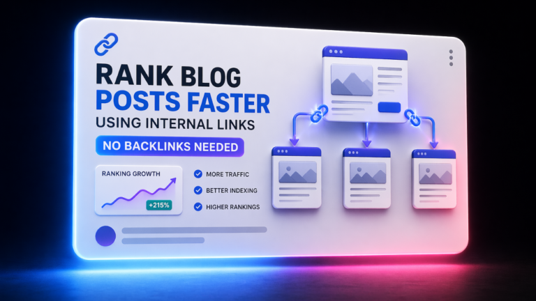 how to rank blog posts faster using internal links (no backlinks needed) - featured image