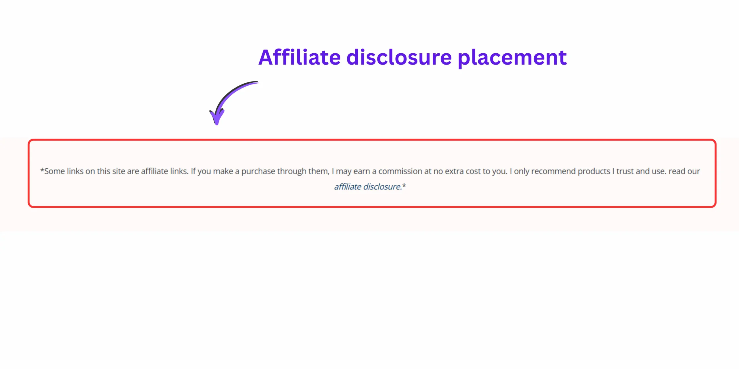 Screenshot showing an affiliate disclosure statement placed near the top of a blog post before affiliate recommendations