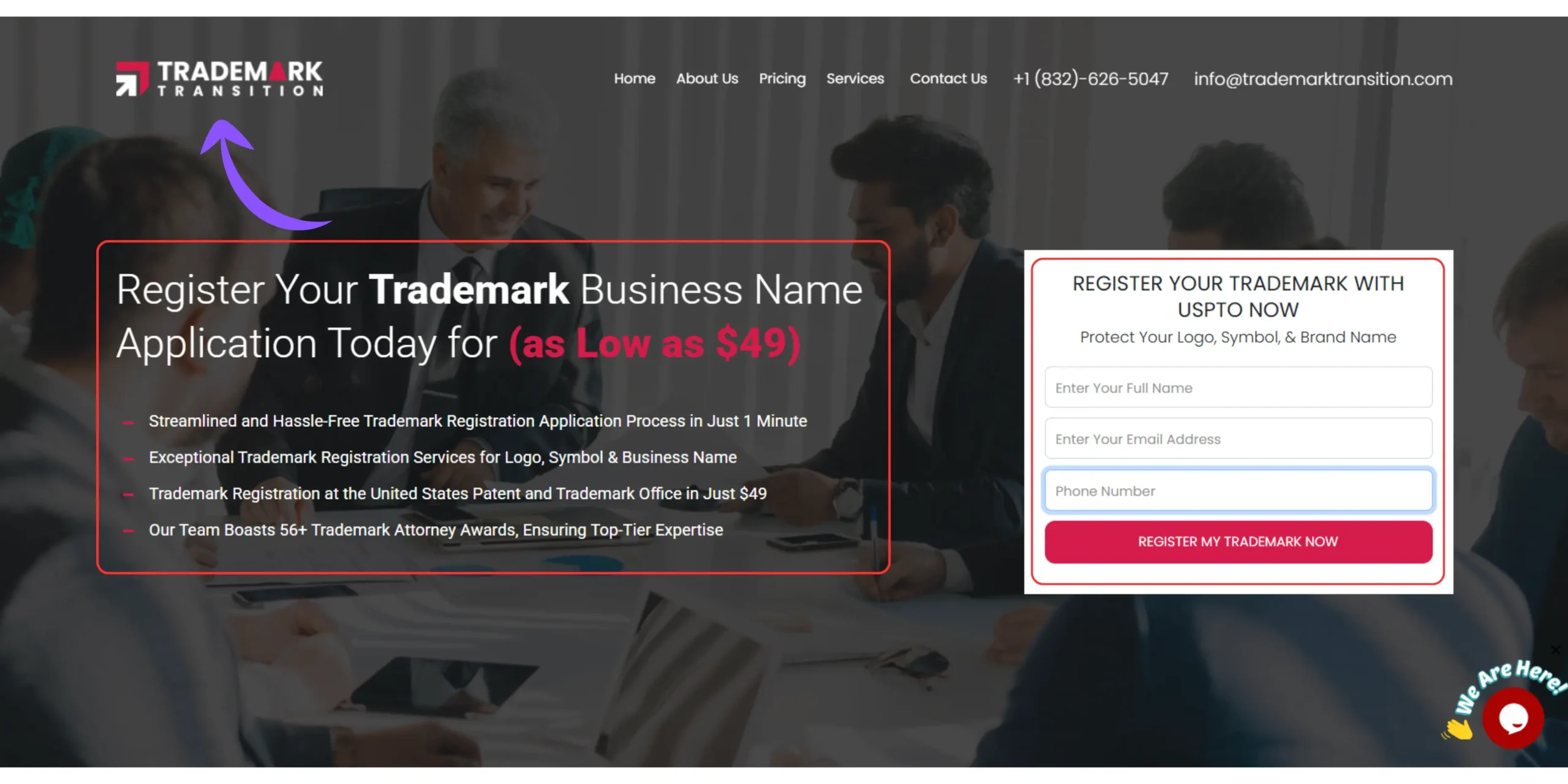 USPTO trademark search used to verify that a WordPress domain name does not conflict with an existing trademark.