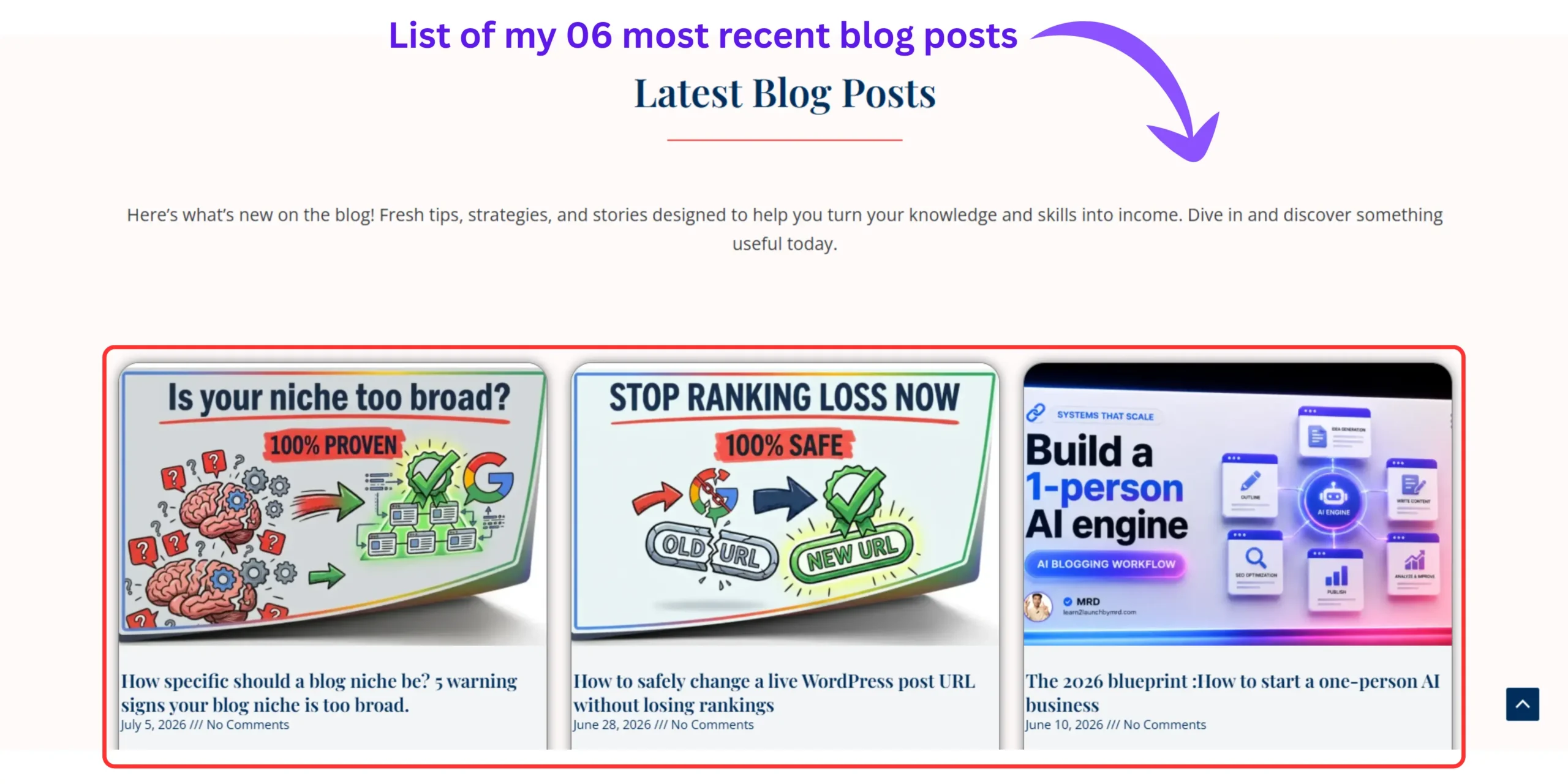 How to design a blog homepage in WordPress without coding- my first homepage's screenshot